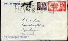 Cover To Copenhagen, Denmark -- "W.E.A. Bookroom - University, Adelaide" - Lettres & Documents