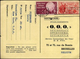 Post Card : From New York, N.Y. To Bruxelles, Belgium - "Etablissements O.O.O." - Covers & Documents
