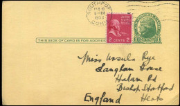 Postal Stationary - From Southport, Connecticut To Bishop Stratford, England - 1921-40