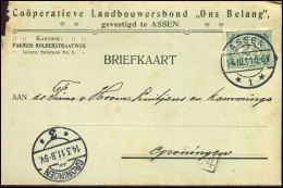 Briefkaart - "Coöperatieve Landbouowersbond 'Ons Belang', Assen" - Cartas & Documentos