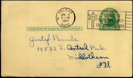 Postal Stationary - From Toledo, Ohio - 1941-60