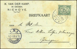 Briefkaart - "K. Van Der Kamp, In Granen, Niehove" - Lettres & Documents