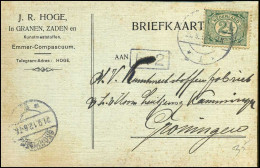 Briefkaart - "J.R. Hoge, In Granen, Zaden En Kunstmestoffen, Emmer-Compascuum" - Cartas & Documentos