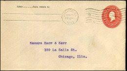 Cover From And To Chicago, Illinois - Lettres & Documents