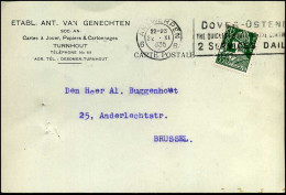 Post Card From Antwerpen To Brussel - 340 - "Etabl. Ant. Van Genechten" - 1932 Cérès Et Mercure