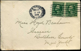 Cover From New York, Grand Central Station To Wassaic, New York - Storia Postale