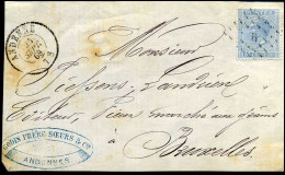 Cover Front Frm Andenne To Bruxelles - N° 18 - "Godin Frère Soeurs & Cie, Andennes" - 1865-1866 Profile Left