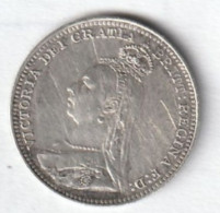 INGHILTERRA 3 PENCE 1891 REGINA VICTORIA PESO 1,39 Gr. - F. 3 Pence