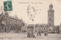 GRAVELINES : Place, Beffroi Et Mairie. - Gravelines