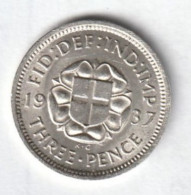 INGHILTERRA 3 PENCE 1937 GEORGIUS VI PESO 1,40 Gr. BELLA CONSERVAZIONE - F. 3 Pence