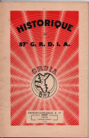 HISTORIQUE DU 87 GRDIA CAMPAGNE DE FRANCE 1939 1940  GROUPE RECONNAISSANCE ARMEE D AFRIQUE - Francese