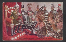 CPA Mort Squelette Satirique Caricature Guerre Non Circulé Anti Kaiser Germany Indiens - Satiriques