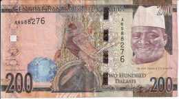 BILLETE DE GAMBIA DE 200 DALASIS DEL AÑO 2015  (BANKNOTE) BIRD-PAJARO - Gambia