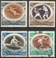 Poland 1956 - Mi 984/87- YT 871/74 ( Melbourne Olympic Games ) - Oblitérés