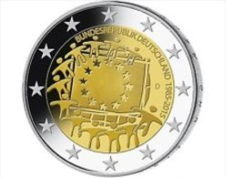 Duitsland 2015    2 Euro Commemo  Letter - Atelier F  30 Jaar Europese Vlag     UNC Uit De Rol  UNC Du Rouleaux - Germany