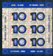 ROMANIA 2009** - "EURO" Currency - 10 Years - Block Di 6 Val. MNH. - Coins