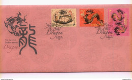 2012 Singapore Year Zodiac Dragon  FDC First Day Cover Stamp (A-096) - Singapore (1959-...)