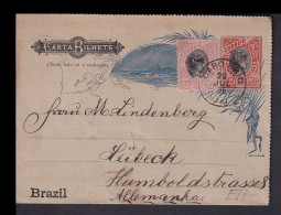 BRAZIL 1895. Nice Letter Card To Germany - Enteros Postales