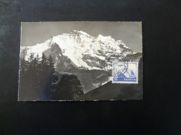 Carte Maximum Card Jungfrau Mountain Glacier Suisse Switzerland 1947 - Cartes-Maximum (CM)