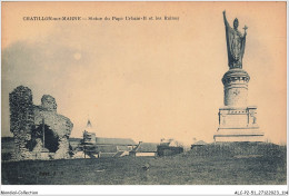 ALCP2-51-0158 - CHATILLON-SUR-MARNE - Statue Du Pape Urbaine-II Et Les Ruines  - Châtillon-sur-Marne