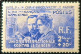 LP3039/173 - COLONIES FRANÇAISES - INDE - 1938 - Pierre Et Marie CURIE - N°115 NEUF* - Nuevos