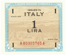 1 LIRA OCCUPAZIONE AMERICANA IN ITALIA MONOLINGUA FLC 1943 QFDS - Geallieerde Bezetting Tweede Wereldoorlog