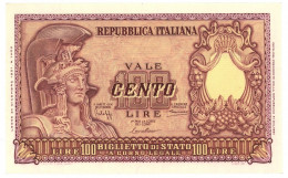 100 LIRE BIGLIETTO DI STATO ITALIA ELMATA BOLAFFI 31/12/1951 SUP+ - Sonstige & Ohne Zuordnung