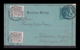 AUSTRIA 1899. Letter Card To Hungary ,Debrecen - Cartas-Letras