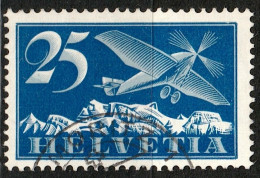 Schweiz Suisse 1934: Alpen-Flug (25) Zu F5z (geriffelt) Mi 180z Yv PA5 (grillé) Mit Stempel Von ST.MORITZ (Zu CHF 80.00) - Oblitérés