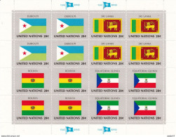 United Nations Flag Of The Nations MNH** Djibouti; Sri Lanka; Bolivia; Eq. Guinea - Francobolli