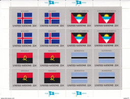 United Nations Flag Of The Nations MNH** Iceland; Antigua And Barbuda; Angola; Botswana - Francobolli