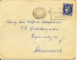 France Cover Sent Air Mail To Denmark Paris 3-3-1939 Single Franked - Storia Postale