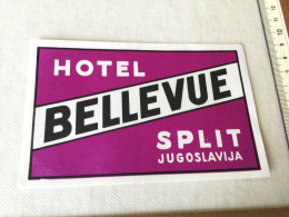 Hotel Bellevue In Split Jugoslavija - Adesivi Di Alberghi