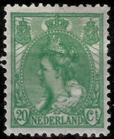Netherlands 1898 Queen Wilhelmina 20c Stamp Issue MH Unused - Neufs
