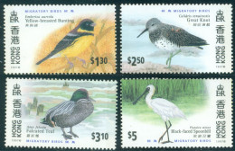 1997 Migratory Bird,Great Knot,Falcated Duck,spoonbill,bunting,Hong Kong,811,MNH - Canards