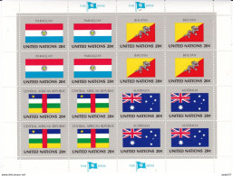 United Nations Flag Of The Nations MNH** Paraguay; Bhutan; Central African Republic; Australia - Briefmarken