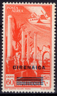 CIRENAICA POSTA AEREA FRANCOBOLLI DI TRIPOLITANIA SOPRASTAMPATI C.60 SASS 40 MNH** NUOVO CON GOMMA INTEGRA ORIGINALE FRE - Cirenaica