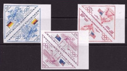 ● DOMINICANA 1957 ֎ Olimpiadi Aereo N.° 114 / 116 ** ️● Varietà: NON DENTELLATI ● Imperforated + Tete Beche ️● L N. 1816 - Dominikanische Rep.