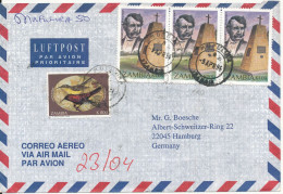 Zambia Air Mail Cover Sent To Germany 9-4-1996 Topic Stamps With More Different Postmarks On The Backside Of The Cover - Zambia (1965-...)