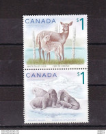 Canada Used (?) No Gum 2005, 2 Diff., Atlantic Walrus, Marine Mammal, Deer - Other & Unclassified