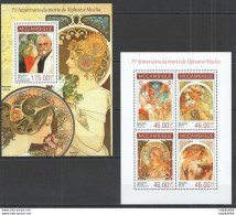 St2462 2014 Mozambique Art Great Painters Alphonse Mucha Kb+Bl Mnh - Altri & Non Classificati