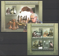 Tg1205 2011 Togo Sport Chess Mikhail Botvinnik Bl+Kb Mnh Stamps - Scacchi