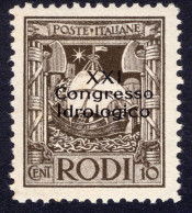 EGEO EMISSIONI GENERALI CONGRESSO IDROLOGICO C.10 CON DECALCO DELLA SOPRASTAMPA SASS 13g MNH** NUOVO CON GOMMA INTEGRA O - Egée