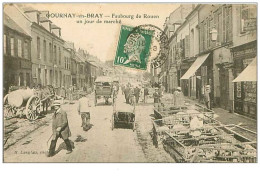 76.GOURNAY EN BRAY.n°88.FAUBOURG DE ROUEN UN JOUR DE MARCHE - Gournay-en-Bray