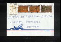 Ivory Coast / Cote D'Ivoire 1996 Mushrooms + Snakes Interesting Airmail Letter - Costa D'Avorio (1960-...)