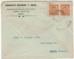 MEXICO 1910 LETTER SENT FROM NUEVO LAREDO TO PARIS - Mexico