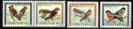 Dänemark Färöer 1996 - Mi.Nr. 298 - 299 + 315 - 316 - Postfrisch MNH - Tiere Animals Vögel Birds - Songbirds & Tree Dwellers