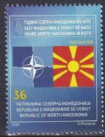 Macedonia North, 2024, The 4th Anniversary Of North Macedonia's Membership In NATO (MNH) - Macédoine Du Nord