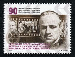 Macedonia North, 2024, The 100th Anniversary Of The Birth Of Marlon Brando, 1924-2004 (MNH) - Macédoine Du Nord