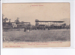 CORCIEUX: Aviation Biplans Au Repos, Chasseurs Du 31e Bataillon De Chasseurs à Pied - état - Corcieux